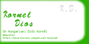 kornel dios business card